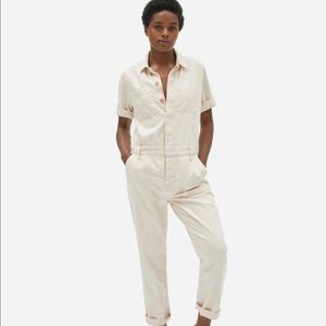 BRAND NEW WITH TAGS Everlane Super-Soft Denim Jumpsuit in Bone - Size 8
